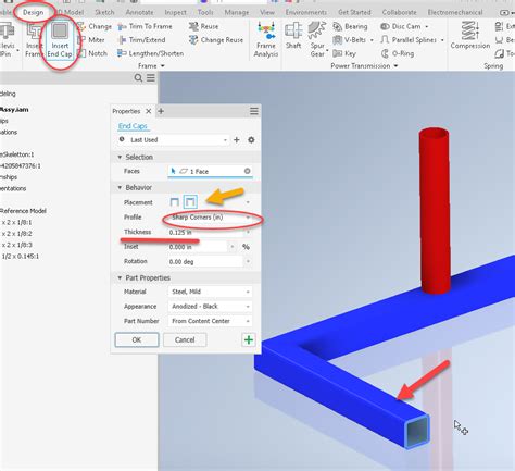 inventor frame settings